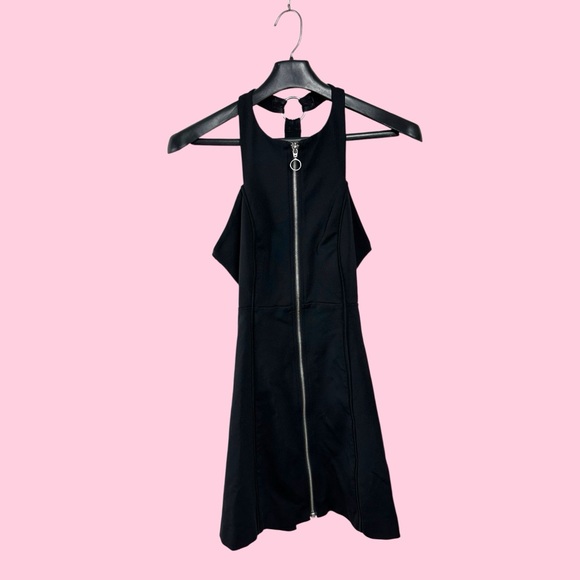 Free People Cocktail Black A Line Zip Up Mini Dress - Picture 3 of 10